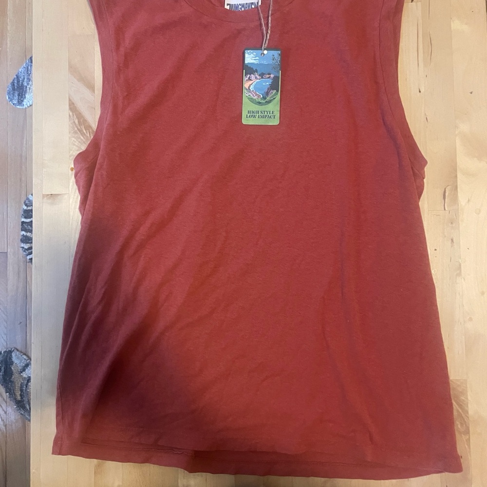 Color is rusty, red. New w tags muscle tee from Jungmaven